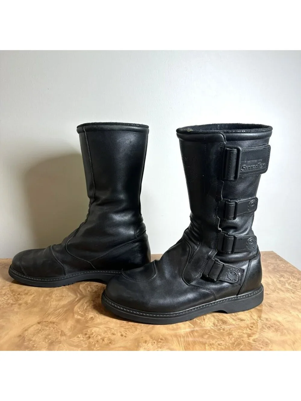 Sidi On Road SympaTex Leather Motorcycle Touring Boots Black Men's Size 11 EU 45